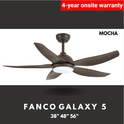 FANCO Galaxy 5 DC Ceiling Fan 5 Blades 24W 38 48 56 Inch 4HOME SINGAPORE - 4HOME