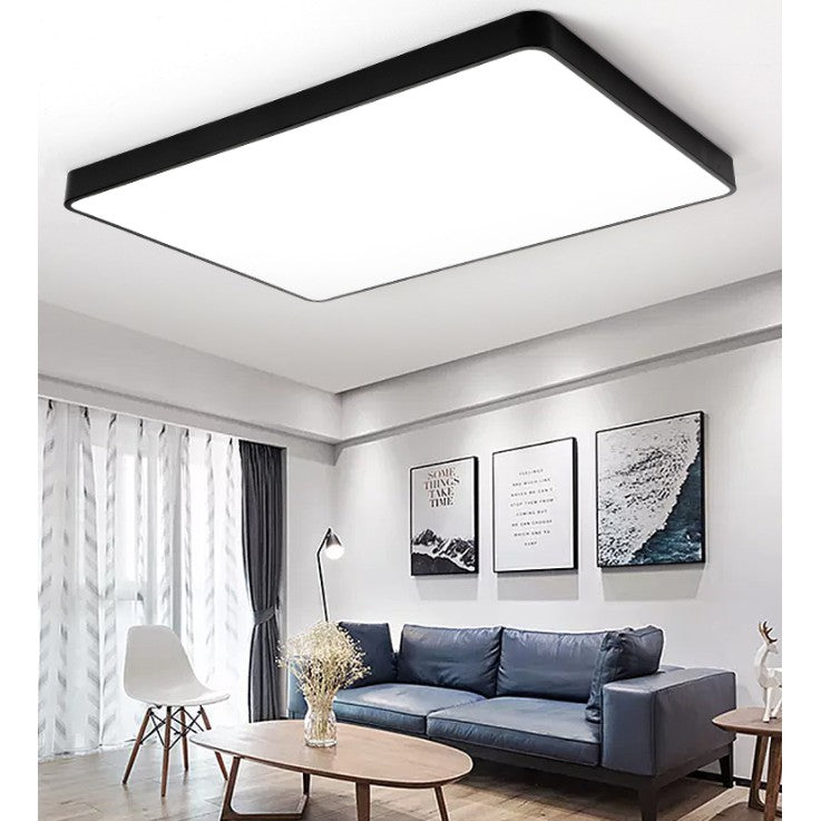 4HOME SINGAPORE 48W 72W Black White Rectangular LED Ceiling Light Nordic Minimal Ceiling Light - Daylight for Kitchen Living Room - 4HOME