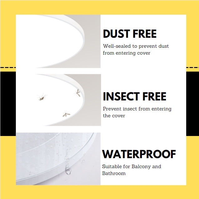 4HOME SINGAPORE 36W 60W Ultra Slim Minimal LED Ceiling Light Daylight Black White Humidity Dust Insect Proof - 4HOME