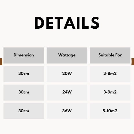 Real Wood Nordic Minimal LED Ceiling Light Wood Frame Tritone Macaron 4HOME SINGAPORE - 4HOME