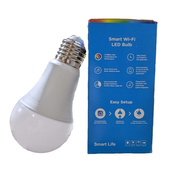 [SG Stock] 4HOME SINGAPORE E27 WIFI Smart LED Bulb RGB + W Dimmable 9W Works with Google Home Amazon Alexa - 4HOME