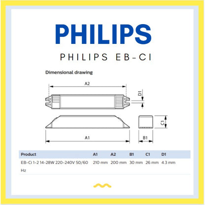 Philips Electronic Ballast EB-Ci 1-2 36W / 1-4 18W EB-Ci 1-2 14-28W for TL5 TLD 4HOME SINGAPORE - 4HOME
