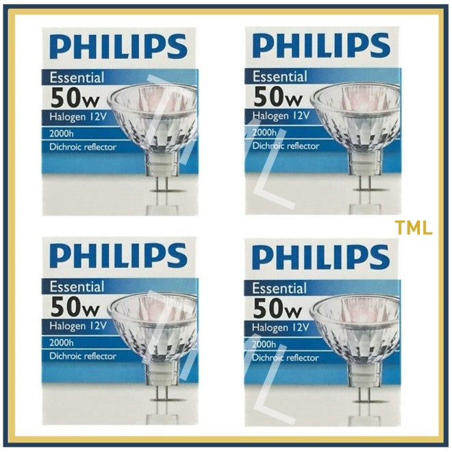 [Bundle 5/ Bundle 4] Philips Halogen Bulb 50W GU5.3 Essential MR16 12V 4HOME SINGAPORE - 4HOME