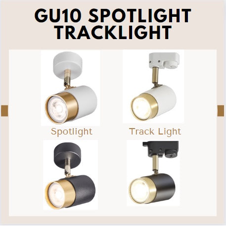 GU10 Spotlight Track light White Gold Black Gold with GU10 bulb 4HOME SINGAPORE - 4HOME