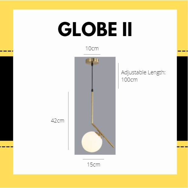 Premium Gold Minimalist Globe Pendant Light Bedside Dining Light 4HOME SINGAPORE - 4HOME