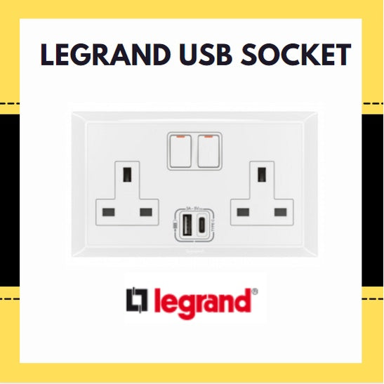 Legrand Belanko S 13A Socket with USB 4HOME SINGAPORE - 4HOME