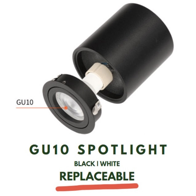 Premium LED GU10 Round Square Spotlight Cylindrical Black White Replaceable GU10 Rotatable 4HOME SINGAPORE - 4HOME