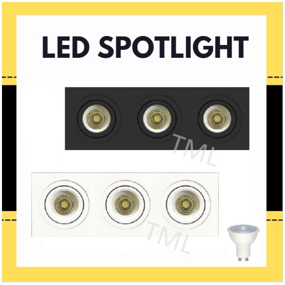 Three Head Rotatable LED Spotlight Recessed Downlight Spotlight GU10 4HOME SINGAPORE - 4HOME