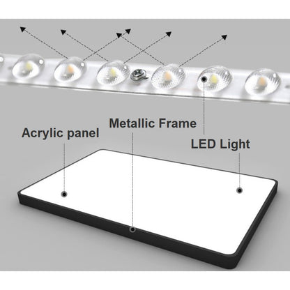 4HOME SINGAPORE 48W 72W Black White Rectangular LED Ceiling Light Nordic Minimal Ceiling Light - Daylight for Kitchen Living Room - 4HOME