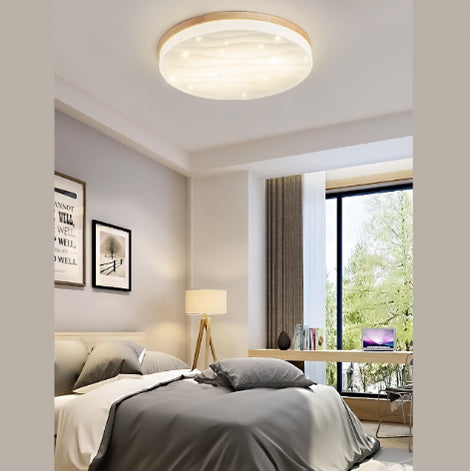 Premium Glittering Real Wood Nordic LED Ceiling Light Tritone Macaron Hamburger 4HOME SINGAPORE - 4HOME