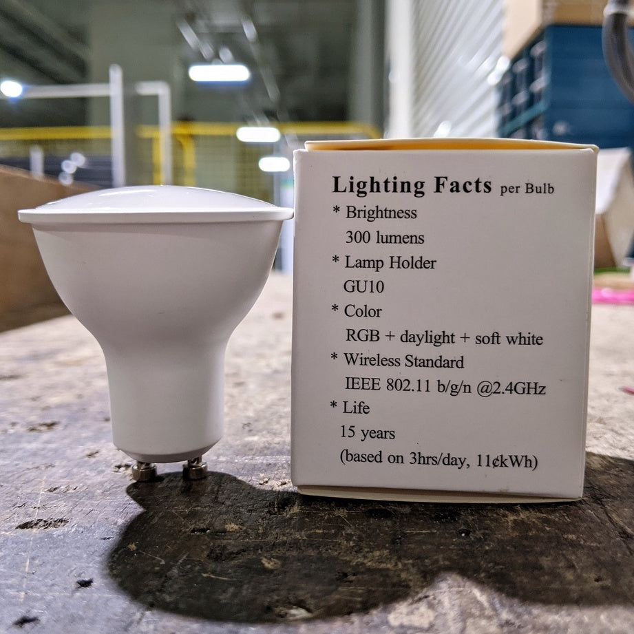 [SG Stock] 4HOME SINGAPORE GU10 WIFI Smart LED Bulb RGB + W Dimmable 5W Works with Google Home Amazon Alexa - 4HOME