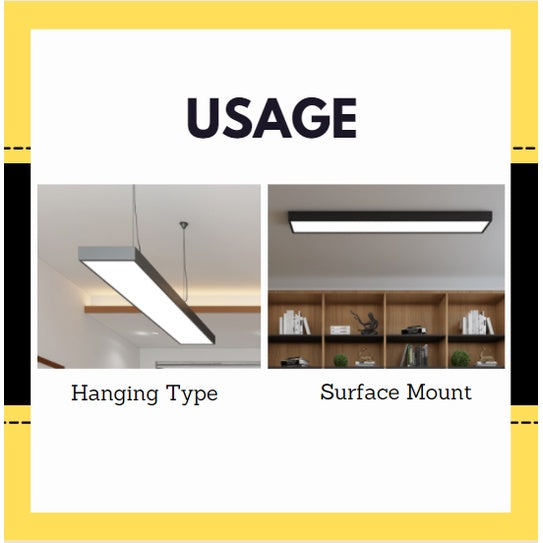 Premium Black White Linear Light Pendant and Surface Mount Type 4HOME SINGAPORE - 4HOME