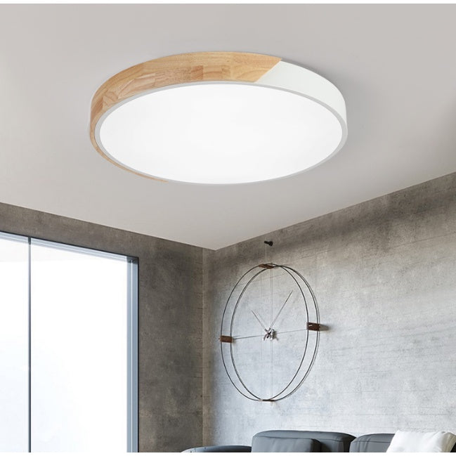 4HOME SINGAPORE 18W 24W 36W Nordic Ceiling Light LED Black Green White Wood Frame - 4HOME