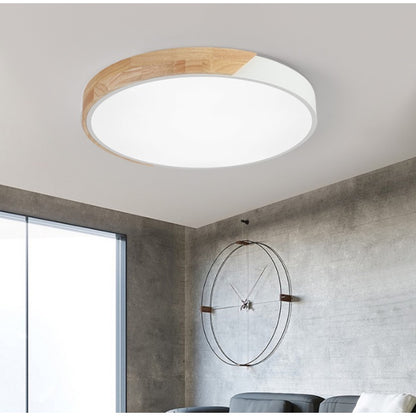 4HOME SINGAPORE 18W 24W 36W Nordic Ceiling Light LED Black Green White Wood Frame - 4HOME