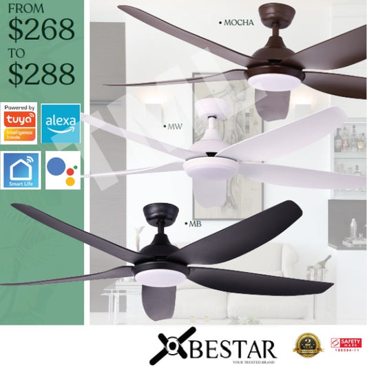 SMART Ceiling Fan Bestar Star5 5 Blades 38inch 48inch 58inch Star 5 DC Fan 4HOME SINGAPORE - 4HOME