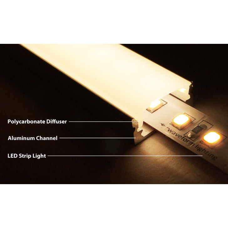 LED Strip Light Diffuser Channel 1meter Surface Mount Recessed Type 4HOME SINGAPORE - 4HOME