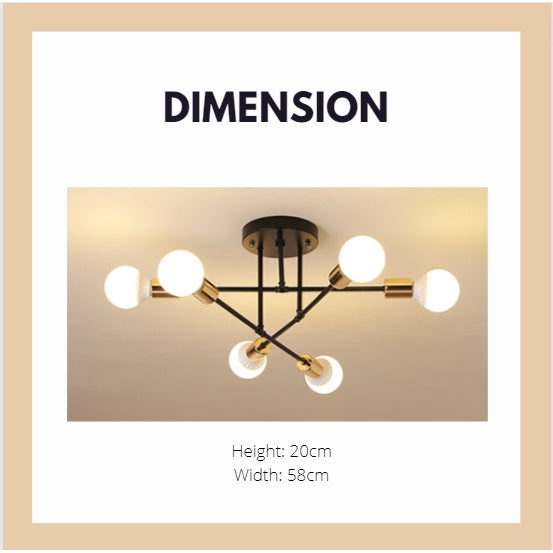 Nordic Gold Bulb Chandelier Pendant Light Tri-tone 4HOME SINGAPORE - 4HOME