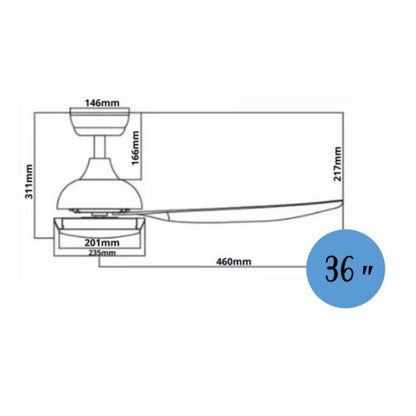 Bestar Star-3 Ceiling Fan with 24W LED Light 36inch 46inch 56inch 36" 46" 56" STAR3 4HOME SINGAPORE - 4HOME