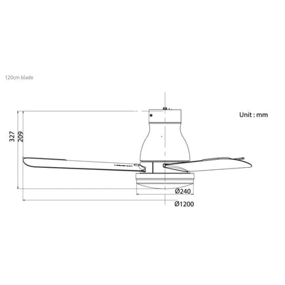 KDK U48FP LED Light DC Ceiling Fan (White/Black) 4HOME SINGAPORE - 4HOME