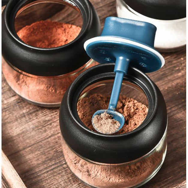 [Bundle/Single] Seasoning Salt Spice Condiment Glass Bottle Glass Jar with Spoon Kitchen Storage 4HOME SINGAPORE - 4HOME