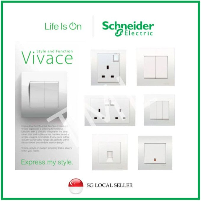 [SG Seller] Schneider Vivace Switch Socket Heater Cat6 4HOME SINGAPORE - 4HOME