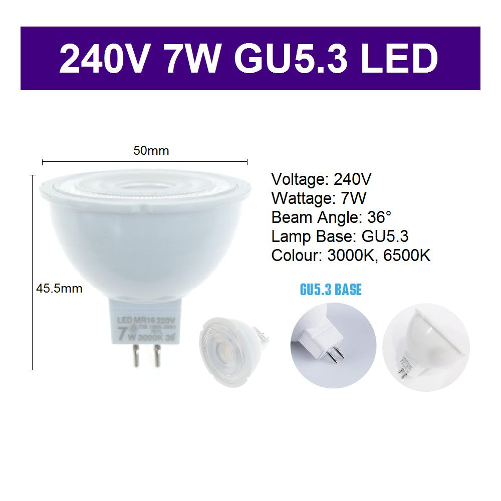 [Bundle of 4] 7W 220V-240V Direct MR16 GU5.3 LED Bulb (3000K 6500K) 4HOME SINGAPORE - 4HOME