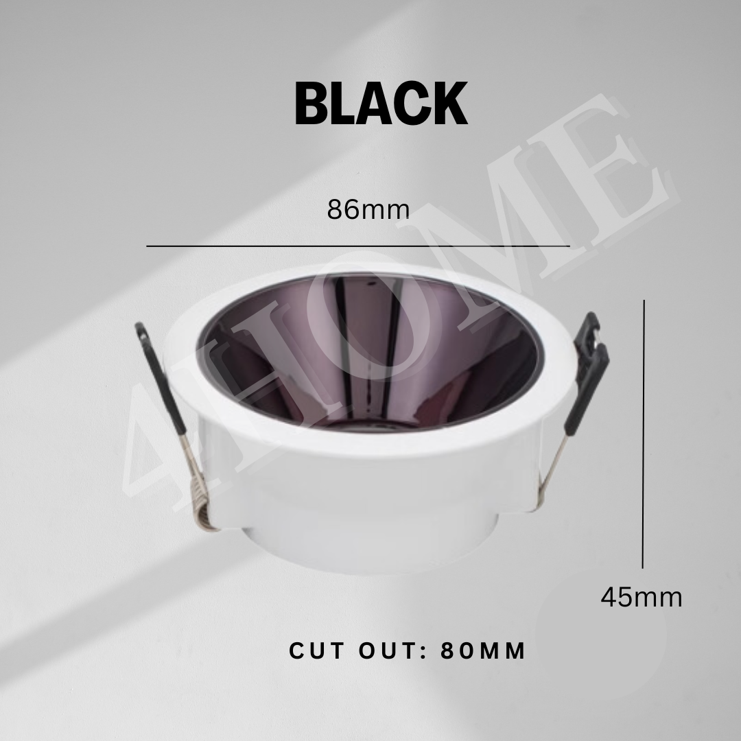 Rose Gold Chrome Black LED Recessed Spotlight High Depth GU10 Thin Frame Eclipse 4HOME SINGAPORE - 4HOME