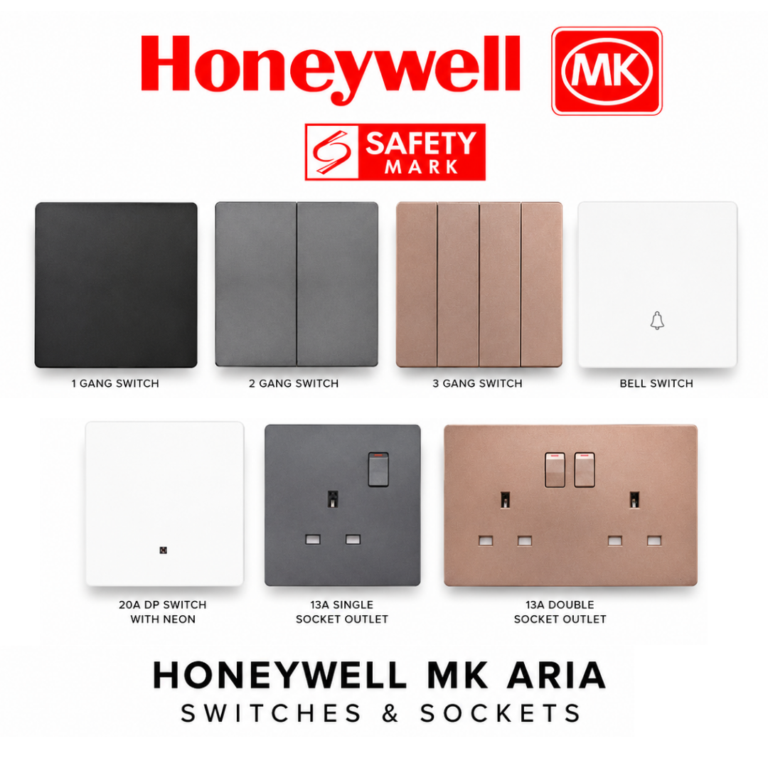 mk aria switch socket white space grey rose gold space black 1gang 2gang 3gang 4gang 20a 13a socket