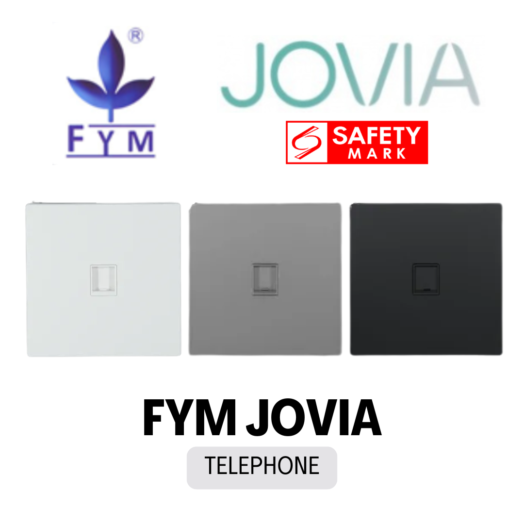 FYM Jovia White Grey Matt Black Frameless Switch Socket 1G 2G 3G 4G 1Way 2Way Single Double Door Bell 20A Heater 4HOME SINGAPORE - 4HOME