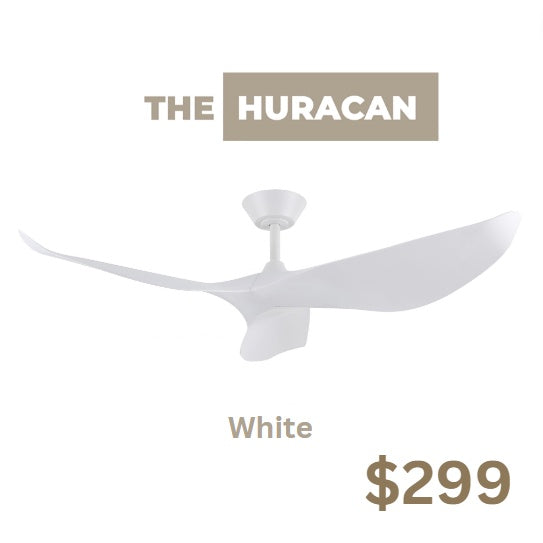 Fanco Designer DC Ceiiling Fans 52" 3blades HURACAN Wood Black White 4HOME SINGAPORE - 4HOME