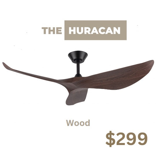 Fanco Designer DC Ceiiling Fans 52" 3blades HURACAN Wood Black White 4HOME SINGAPORE - 4HOME