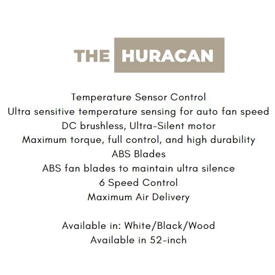 Fanco Designer DC Ceiiling Fans 52" 3blades HURACAN Wood Black White 4HOME SINGAPORE - 4HOME