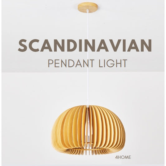 Wooden Pumpkin Pendant Light Small Japanese Style 4HOME SINGAPORE - 4HOME