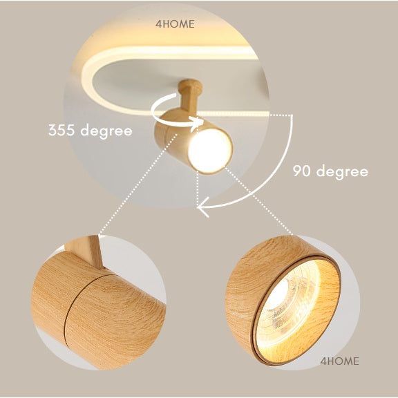Nordic Japanese Wood Linear Spotlight Rectangular Long Ceiling Light Cool White Corridor Bathroom Kitchen 4HOME SINGAPORE - 4HOME