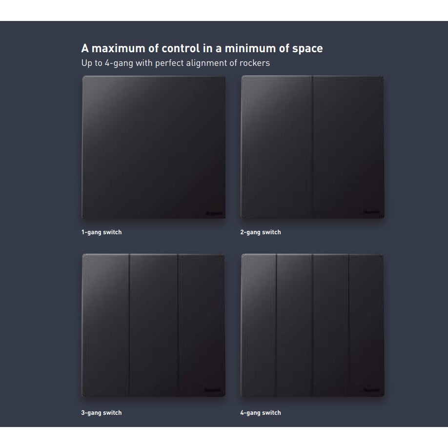 Legrand Mallia Senses Switch Socket Designer Matt Black Silver Champagne 4HOME SINGAPORE - 4HOME