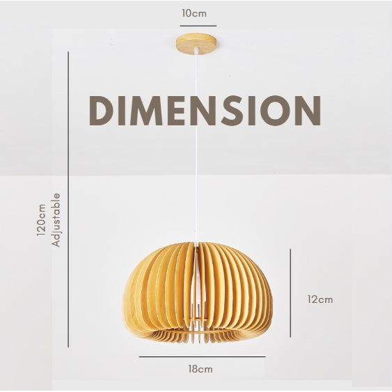 Wooden Pumpkin Pendant Light Small Japanese Style 4HOME SINGAPORE - 4HOME