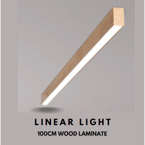 Premium Linear Wood Laminate Surface Ceiling Light Long 4HOME SINGAPORE - 4HOME