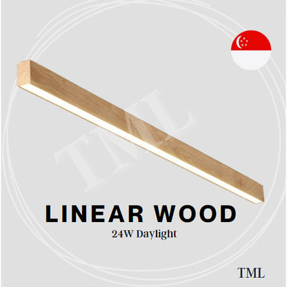 Premium Linear Wood Laminate Surface Ceiling Light Long 4HOME SINGAPORE - 4HOME