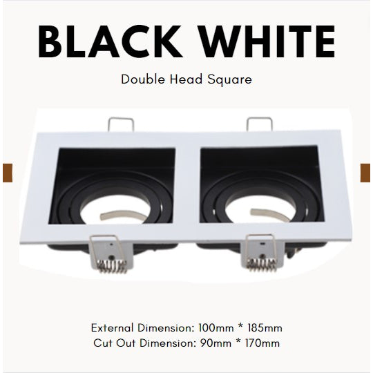 Premium Monochromatic LED Recessed Spotlight GU10 Casing Holder Eyeball Black White 4HOME SINGAPORE - 4HOME