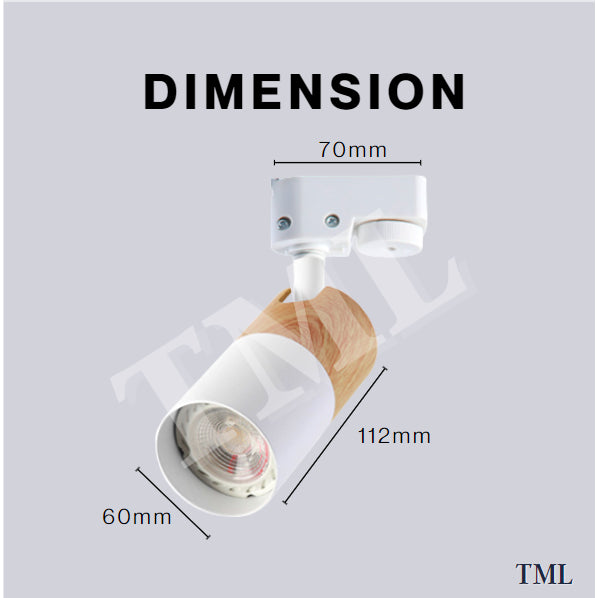 [SG Seller] Nordic Wood Design LED Track Light GU10 LED Bulb Holder 4HOME SINGAPORE - 4HOME