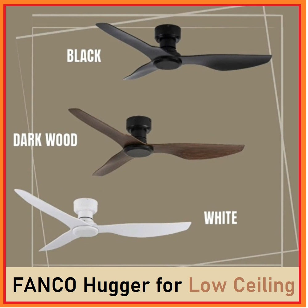 Fanco Hugger Ceiling Fan 48" Low Ceiling 188 mm Short Fan Height for BTO Condo 4HOME SINGAPORE - 4HOME