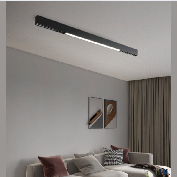 Premium Matt Black Linear Lego Surface Ceiling Light 30W Dining Island Study Kitchen 4HOME SINGAPORE - 4HOME