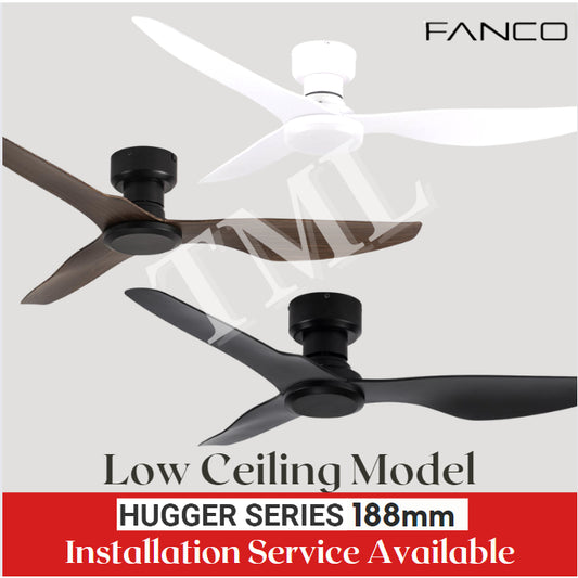 Fanco Hugger Ceiling Fan 48" Low Ceiling 188 mm Short Fan Height for BTO Condo 4HOME SINGAPORE - 4HOME