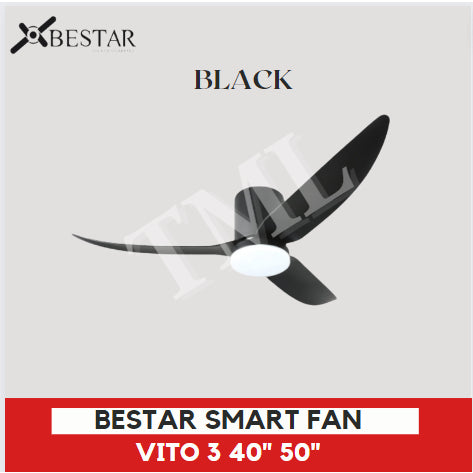 BESTAR Smart Hugger Wifi Controlled Ceiling Fan VITO 3 DC Motor 40" 50" 3blades 4HOME SINGAPORE - 4HOME