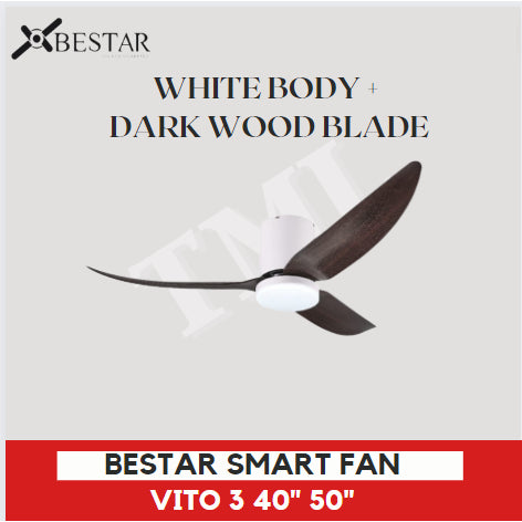 BESTAR Smart Hugger Wifi Controlled Ceiling Fan VITO 3 DC Motor 40" 50" 3blades 4HOME SINGAPORE - 4HOME