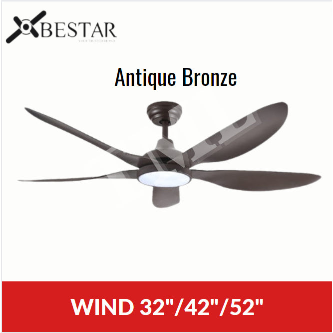 BESTAR Wind Ceiling Fan 5blades DC Motor 32" 42" 52" 4HOME SINGAPORE - 4HOME