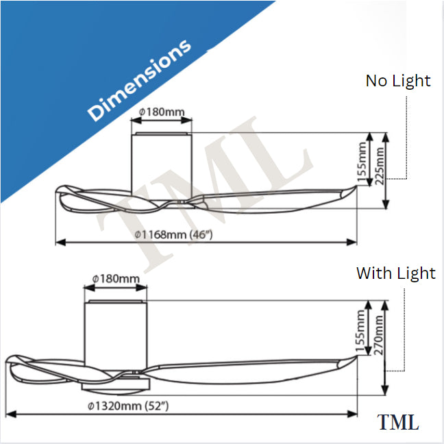 Alaska Hyson Hydson DC Ceiling Fan 3Blades Tri-Tone LED 4HOME SINGAPORE - 4HOME