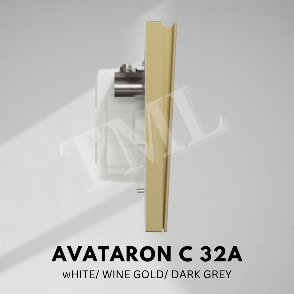 Schneider Avataron C 32A Double Pole Switch White Wine Gold Dark Grey with LED 4HOME SINGAPORE - 4HOME