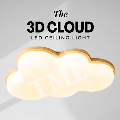 Premium 3D Cloud with Wood Japanese Style Tritone 36W LED Ceiling Light Bedroom Living Room Kitchen 4HOME SINGAPORE - 4HOME