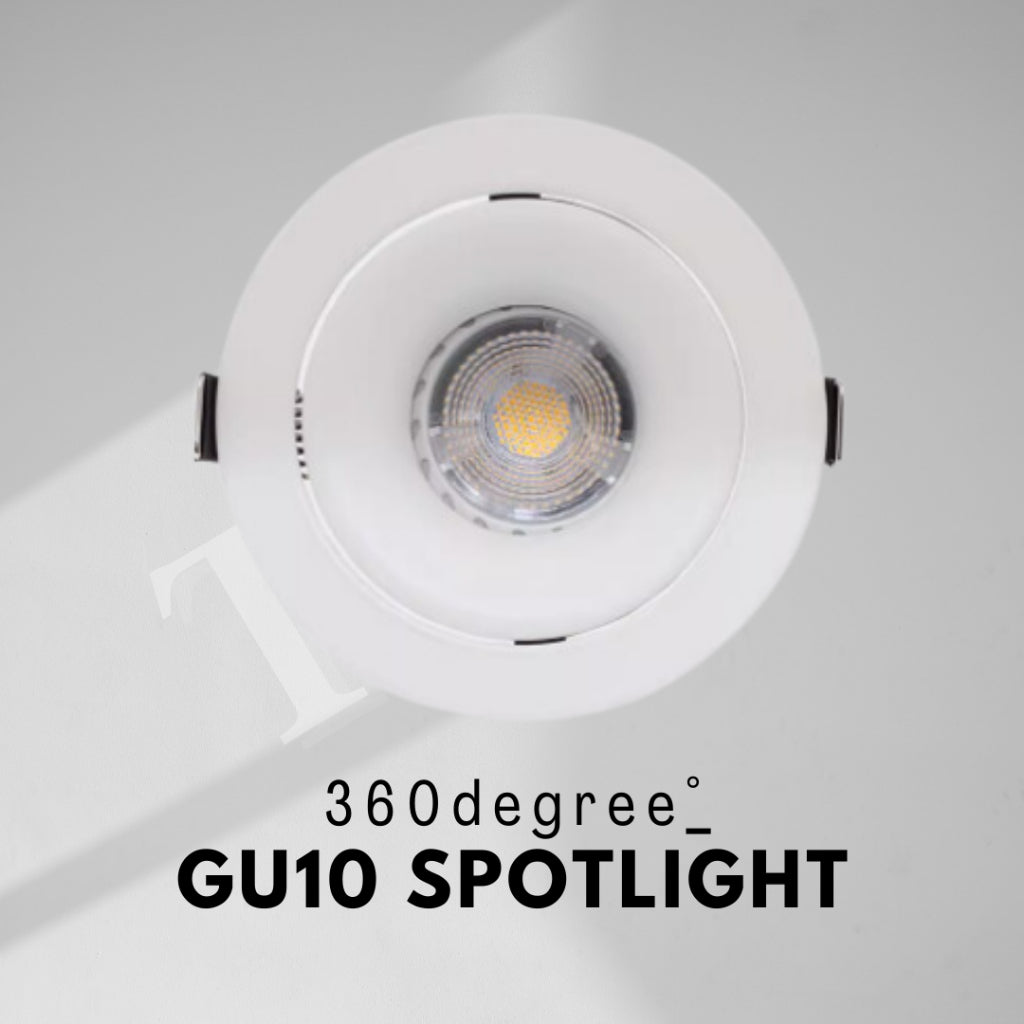 Premium 360 degree GU10 Spotlight Recessed Downlight Black White Dual Axis 4HOME SINGAPORE - 4HOME